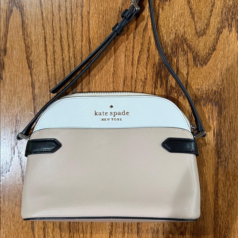 kate spade Two-Tone Leather Crossbody in Blush, White and Black